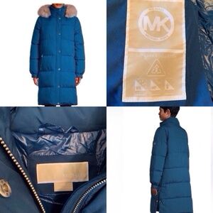 NWT Michael Kors Puffer Jacket Size L River Blue color